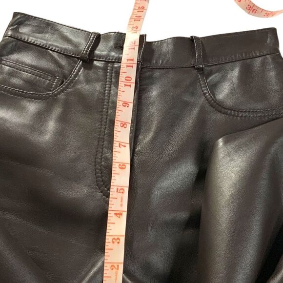 LAMATTA 100% Lamb Leather Dk. Brown 5 Pocket Lined Pants Sz 6 MADE IN ITALY - Picture 7 of 10